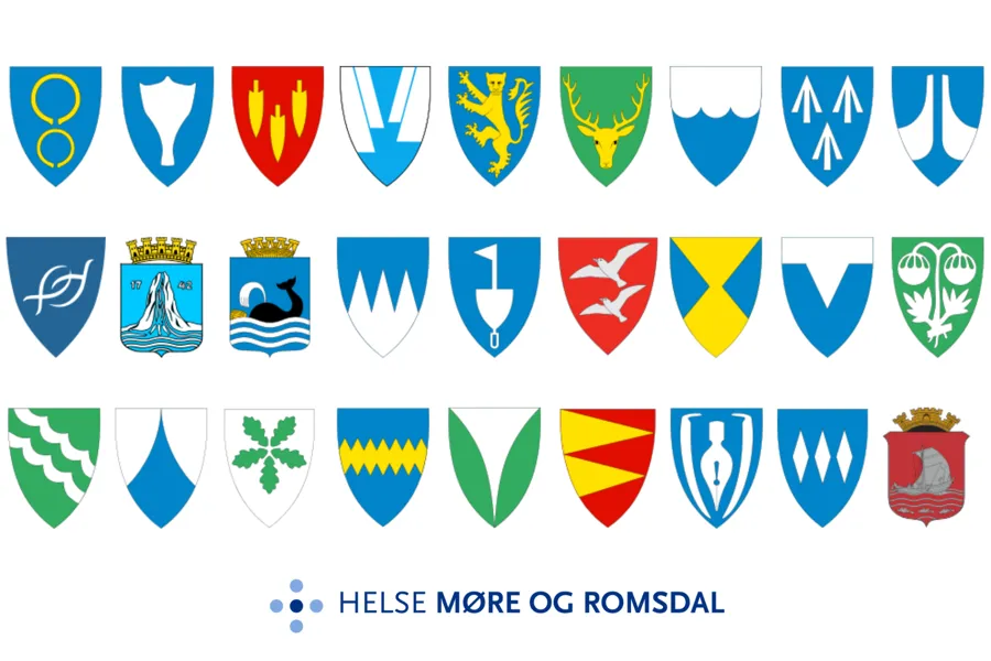Kommunevåpen og logo til Helse Møre og Romsdal.