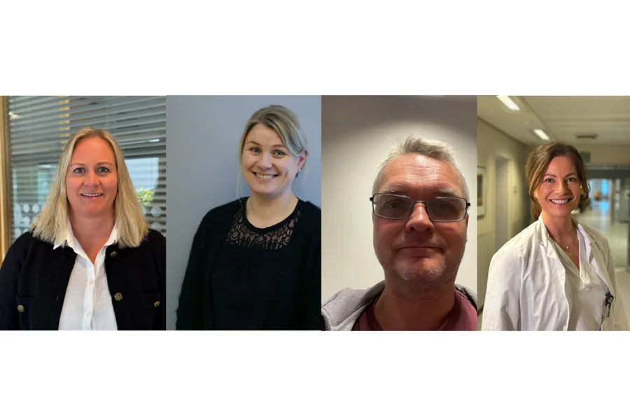 En gruppe mennesker som smiler