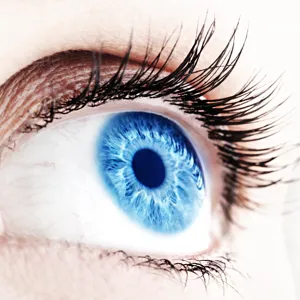 Et nærbilde av en persons øye