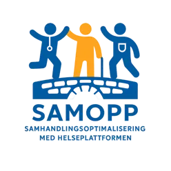 Menneskefigurer som hopper over en bro sammen