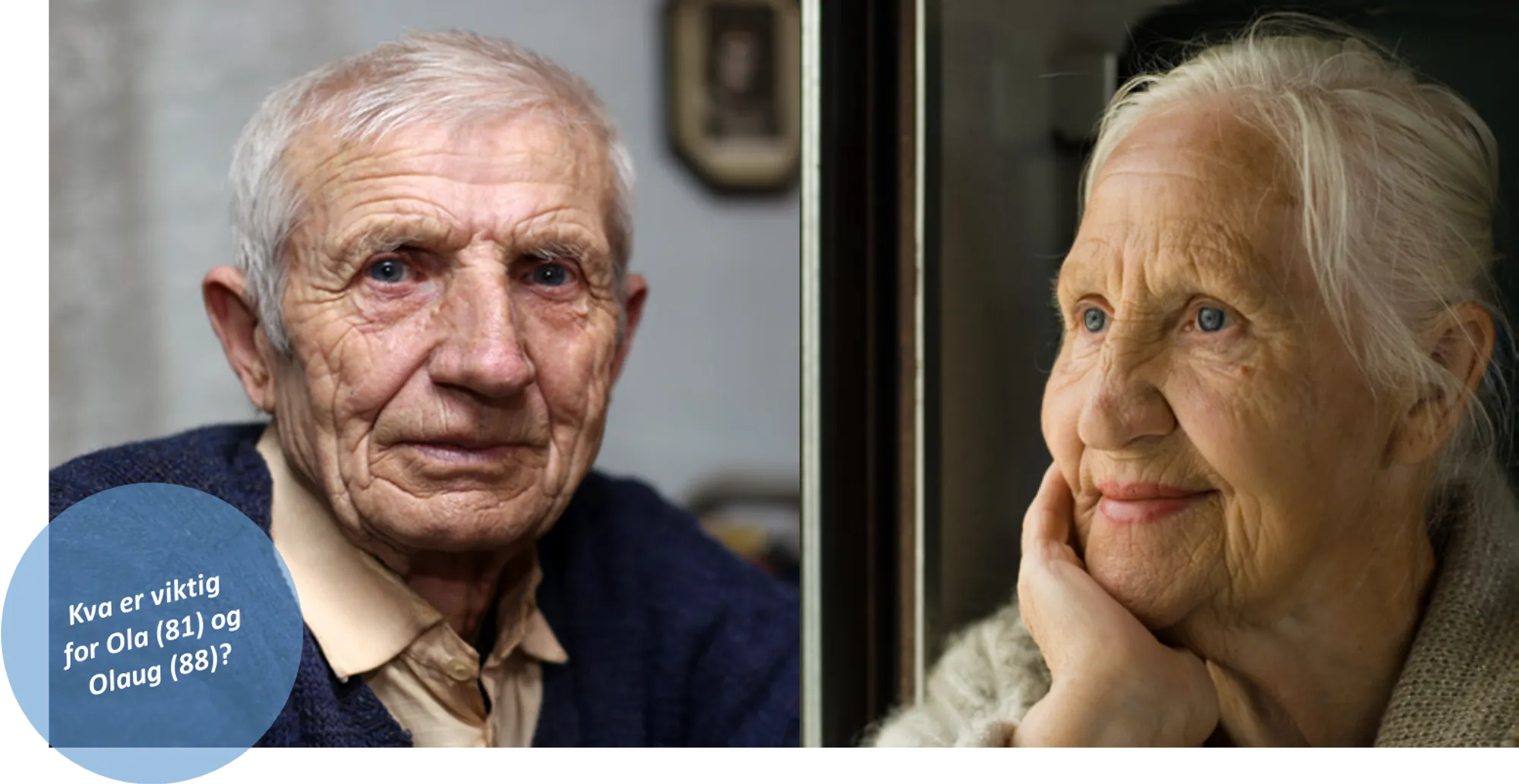Illustrasjonsbilde, eldre multisjuke Ola og Olaug.
