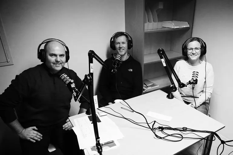 Programleiar Jim Hansen, innovasjonsrådgivar Christer Jensen og prosjektleiar Kathrin Enebakk