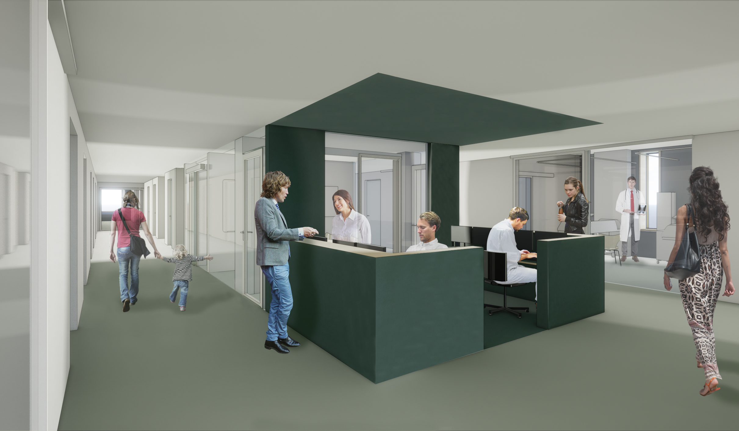 En gruppe mennesker i et rom