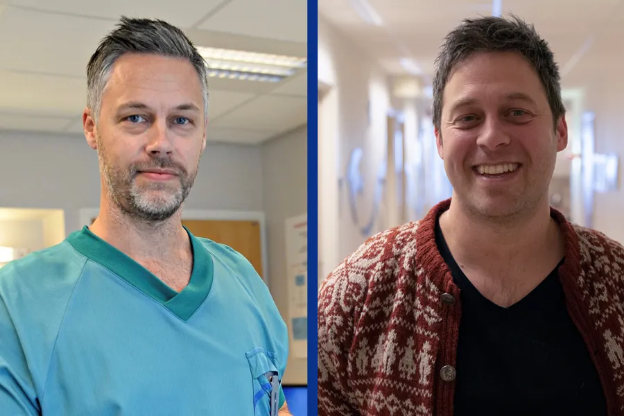 Et par menn som smiler