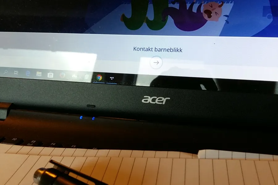 En penn på en bærbar PC