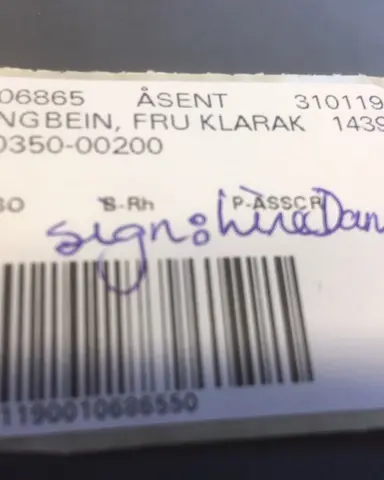 Signering av prøvetakar.