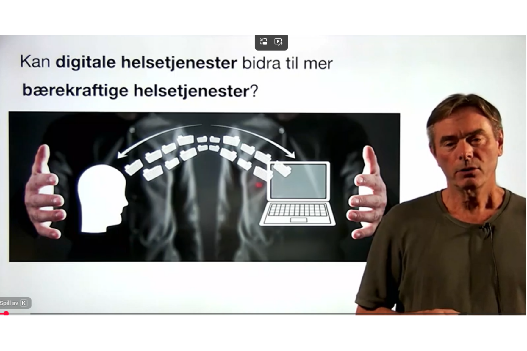 Skjermdump viser en mann foran grafikk