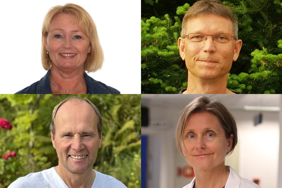 En gruppe mennesker som smiler