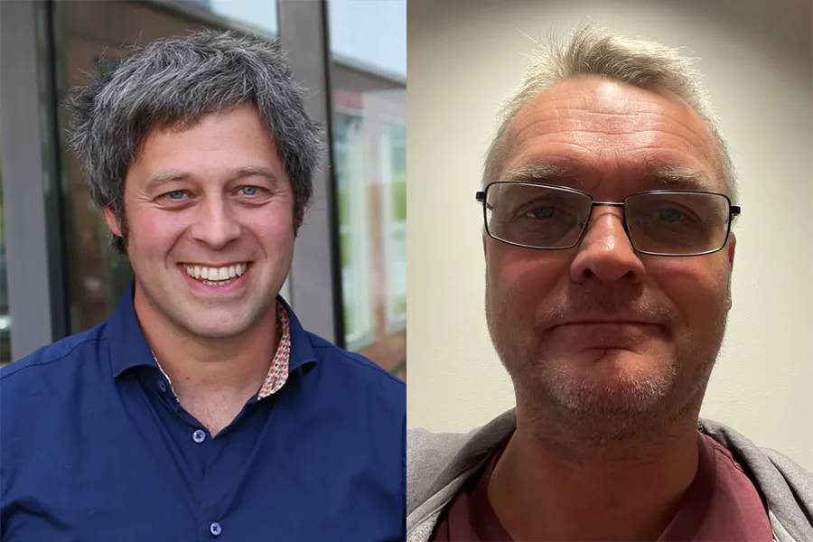 En mann og en kvinne som smiler