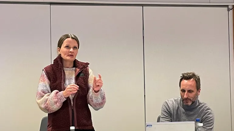 En person som holder en presentasjon